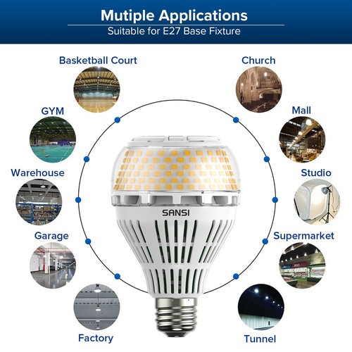 27W Dimmable LED Light Bulb 4000 Lm 3000K Soft Warm Lamp E26 Energy Saving 2Pack - Picture 10 of 12