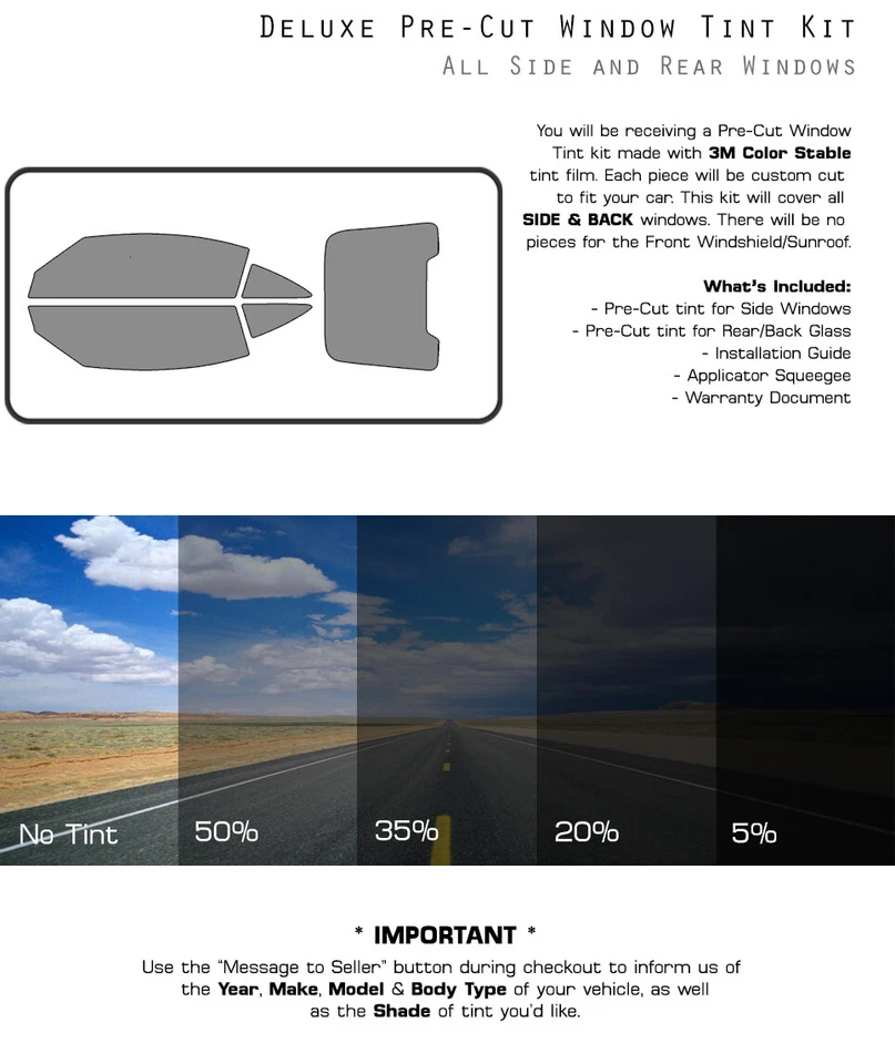 3M COLOR STABLE PreCut Window Tint Film for Chrysler Crossfire 2004-2008 Coupe - Image 3 of 4