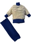 1986 Pret a Porter Fashions #3298 HTF Blue And White Knit Sweater Set