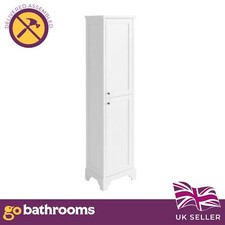 Image of White Bathroom Cupboard Traditional Freestanding Storage Unit | 158cm Arabella