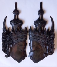 Hand Carved Bali Wood Masks Set
