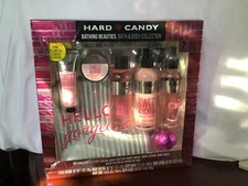 hard candy bath and body collection 7 piece set with cosmetic bag new in box 