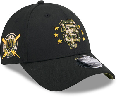 Baseballkappe San Francisco Giants New Era 9Forty MLB 2024 Armed Forces Day schwarz