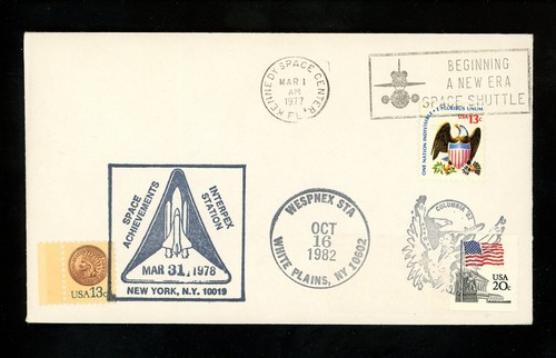 US Postal History Space Pictorial Cancel Shuttle Columbia 1982 York NY Triple