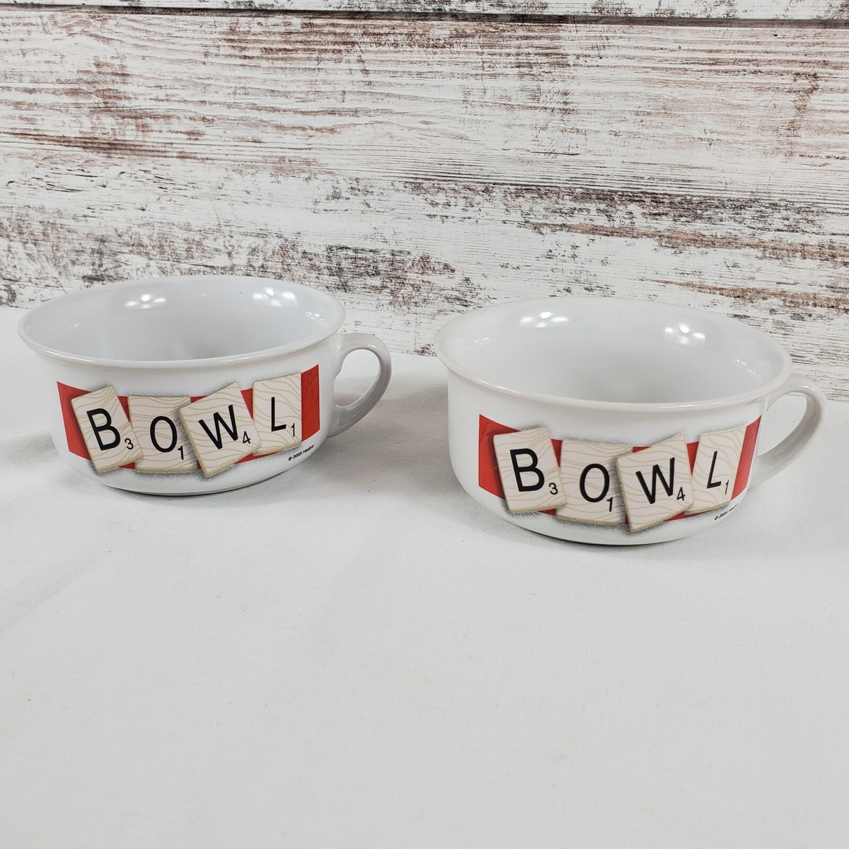 Tasse à Soupe Scrabble Hasbro 2005 - Céramique Avec Lettres Alphabet, Occasion