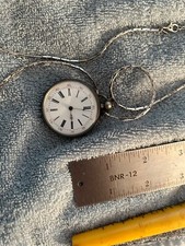 Echappement Cylindre Rubis Antique Pocket Watch Key Wind Silver