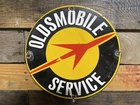VINTAGE PORCELAIN OLDSMOBILE SIGN 12” CAR DEALERSHIP OLD PLAQUE AUTOMOBILE SALES