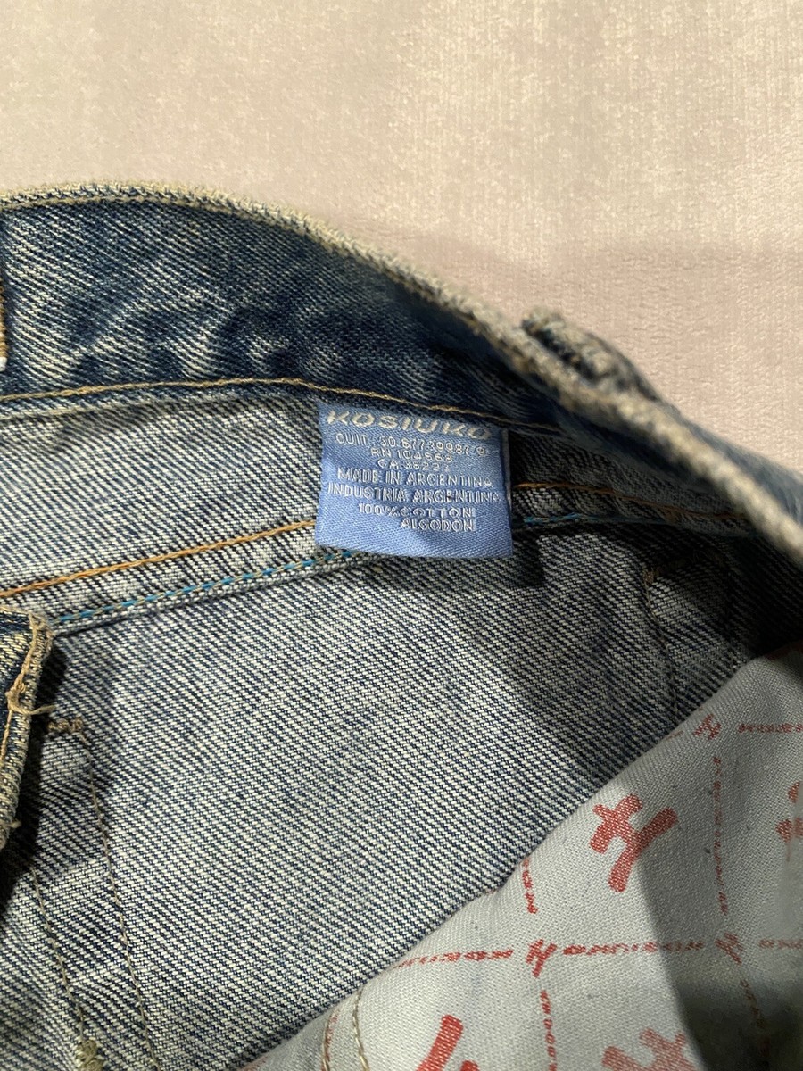Vintage 90s Y2K Women's Kosiuko Red Roses Flowers Blue Denim Jeans
