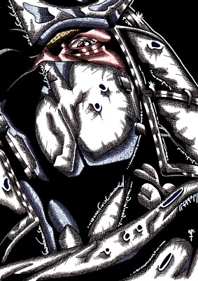 ORIGINAL COMIC ART, 8 X 12 INCH INK PENS ON ART PAPER, shredder, tmnt
