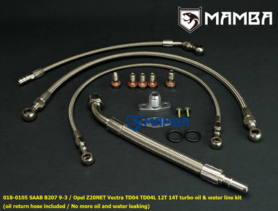 Turbo Oil & Water Line Saab 9-3 AERO B207R Z20NET TD04L 12T 14T with oil return