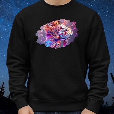 Holographic Fish Sweatshirt Cosy And Perfect For Any Occasion Sbis4XL