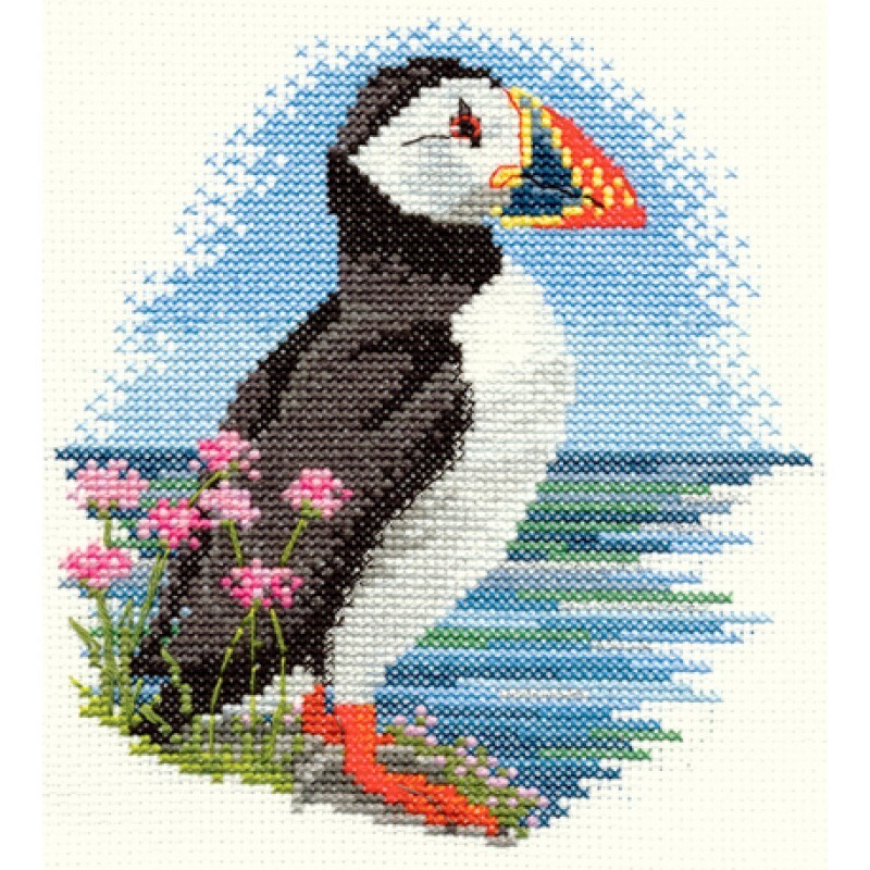 Birds - Puffin Counted Cross Stitch Kit by Derwentwater Designs