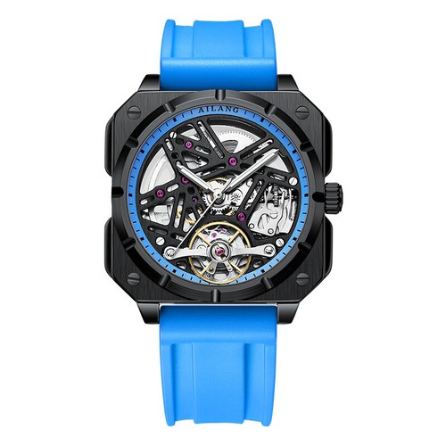 AILANG Automatic Mechanical Watch Fashion Hollow Waterproof Square WristWatches - Picture 9 of 10