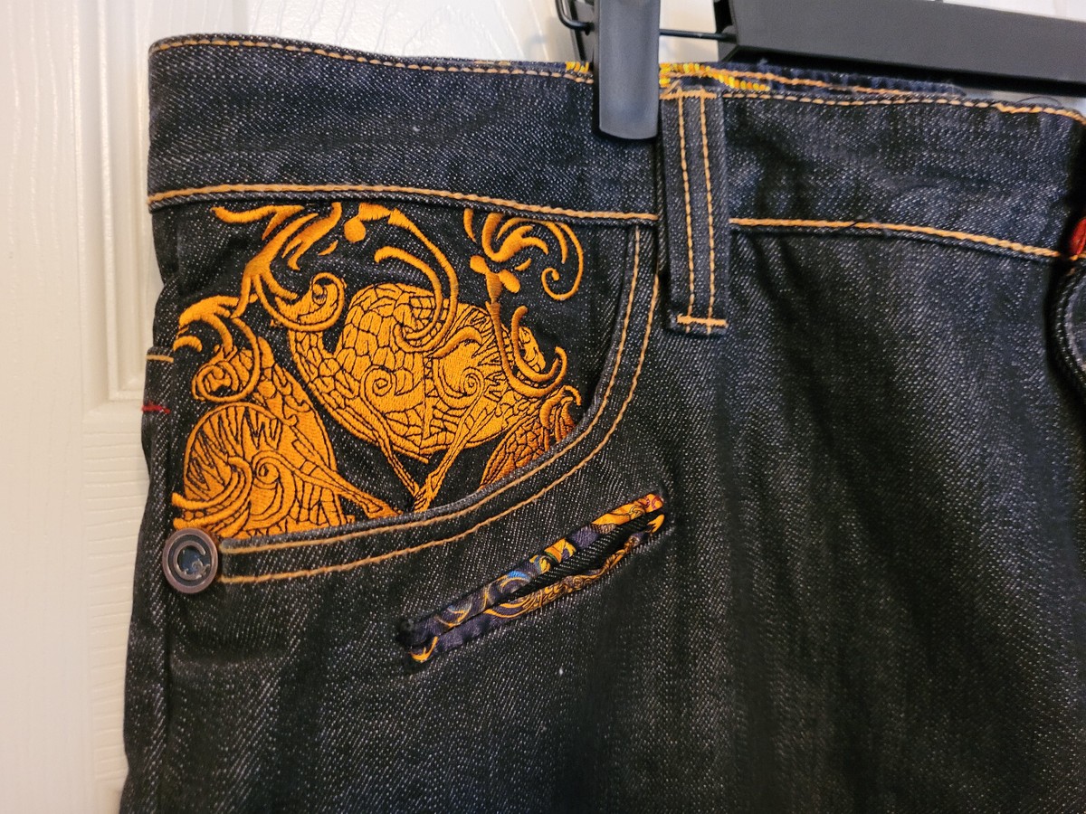 Royale Coogi Men's Jeans Tag 42x35 Blue Denim Embroidered Royale Coogi Men's Jeans Tag 42x35 Blue Denim Embroidered