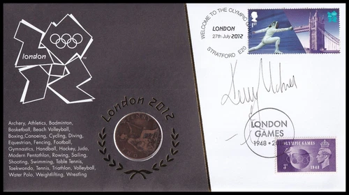 DAME KELLY HOLMES Signed 2012 GB London Olympic Games 1908 Penny Coin Cover