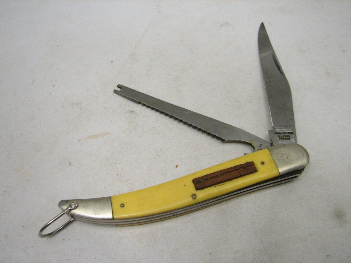 のんぺんページ Vintage Pocket Monarch Knife Fish Japan 2233 Stainless Fishing w