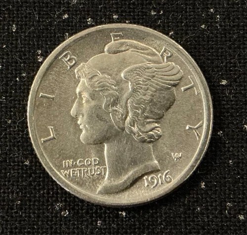 1916 P Mercury Dime FSB full split bands BU uncirculated