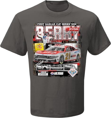 Josh Berry 2025 NASCAR Vegas Speedway First Cup Win T-Shirt