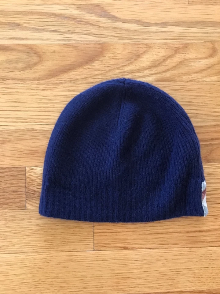 Gorro BURBERRY Niños Niños Niñas Azul Marino Cachemira Cuadros Nova Talla M/L Foto 2 de 3