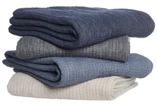 $825 JOHN ROBSHAW VIVADA HAND STITCHED KING QUILT COVERLET SHAM 2pc SET BLUE INK