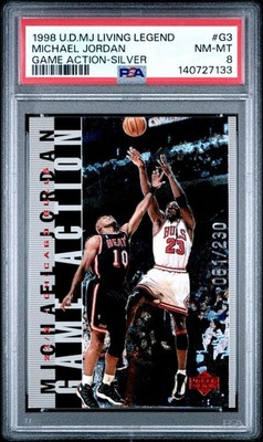 1998 UD MJ LIVING LEGEND GAME ACTION SILVER #G3 MICHAEL JORDAN 081/230 PSA 8