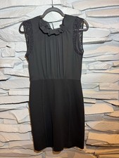 Ann Taylor Loft little black party dress. Ruffle neckline and lace. Sz 4. 
