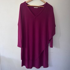 Soft Surroundings Marla Stretch Knit Dress Medium Draped Long Sleeve Modest
