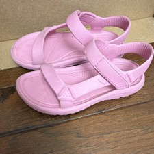 Teva Hook Loop Sport Sandals Unisex Kids US 3 Pink Solid Open Toe Flat