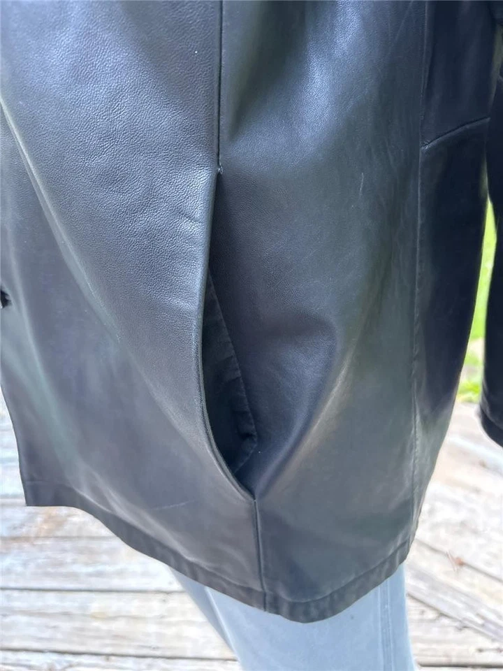 Chaqueta de cuero negra con forro acolchado Wilsons M. Julian para hombre talla XL Foto 4 de 4