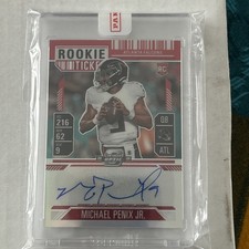 2024 Contenders Optic Michael Penix Jr. Red Prizm Rookie Ticket On Card Auto /99