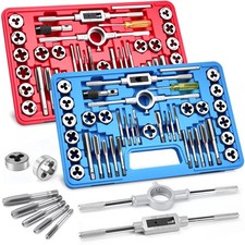 80pcs Tap and Die Set, Metric and Standard Threading Tool Kit for Cutting and...