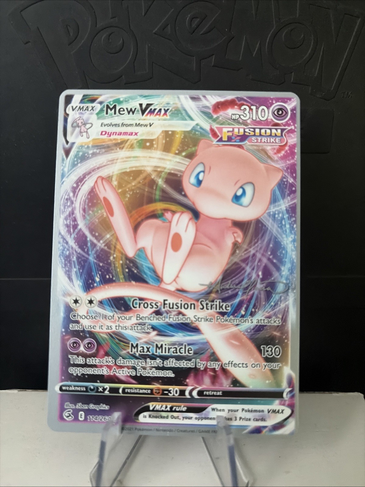 NM - Mew VMax 114/264 2022 Pokemon World Championships Fusion Strike Variant