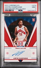 2021 PANINI CHRONICLES HOMETOWN HEROES ROOKIE AUTOS JUSTIN CHAMPAGNIE PSA 9 AUTO