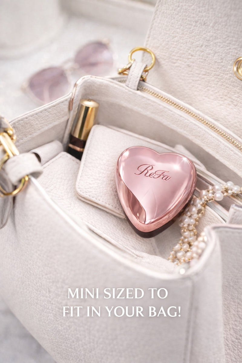 ReFa Heart Brush Mini Rose Gold + Comb Aira Set Detangling Travel