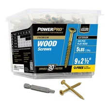 Power Pro 5Lb Tub Bronze Outdoor Screws 2.5 Inch Self Drilling Star Drive T25