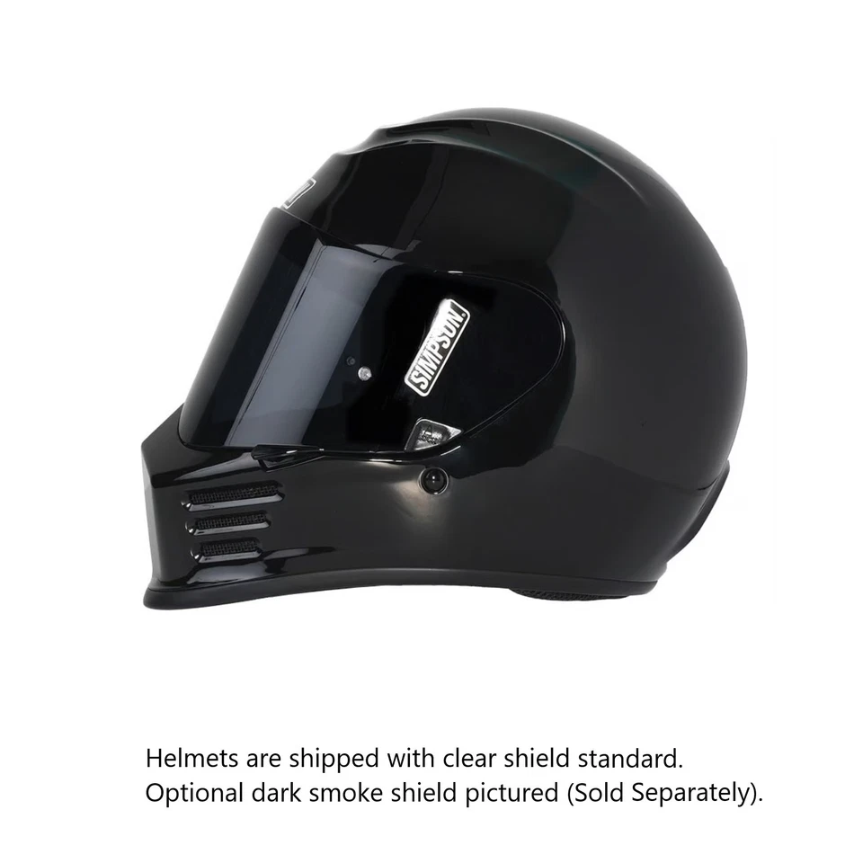 Capacete de motocicleta Simpson Speed Bandit preto grande policarbonato SPBL2 - Imagem 2 de 4