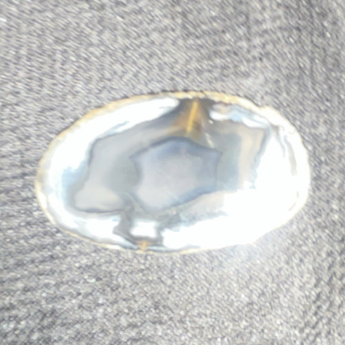 Natural Oval Polished Agate Gemstone Gray White Translucent Loose Stone
