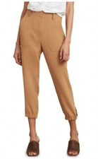 Veronica Beard Manisha Utilitarian Jogger Pants Womens 8 Camel Ankle Cuffed