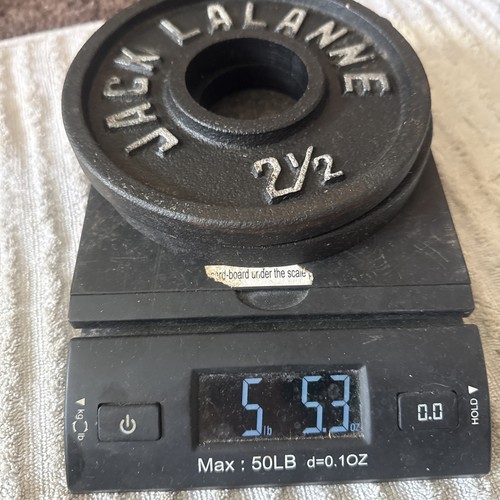 PLACAS DE PESO BARRA JACK LALANNE VINTAGE 2,5 tamaño olímpico 2” 2 1/2 X2 = 5 libras - Imagen 16 de 19
