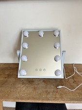 White Table Top Light Up Vanity Mirror, Plug In, Different Lighting Settings