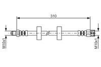 Bosch 1 987 476 217 Bremsschlauch FüR Audi Vw, 310Mm