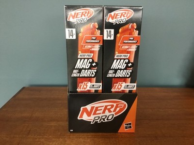 New NERF PRO MAG + HALF-LENGTH Torrent Sender Refill,15 Darts w/ Mag PACK of 8