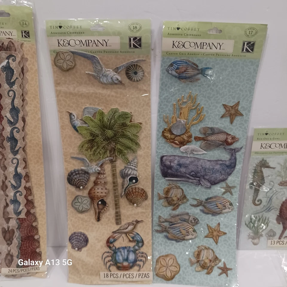 K&Company Tim Coffey Conchas de Viaje Grandes Adherencias Pegatina Dimensional Playa NUEVO Foto 2 de 4