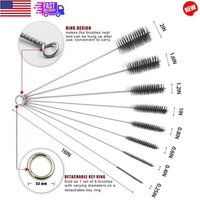 #ad #ad 16quot; Long Pipe Cleaning Brush Set Stainless Steel Bristles for Automotive Work $46.77