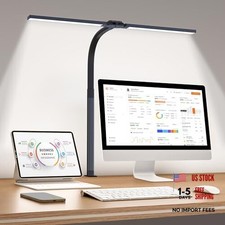 LED Desk Lamp for Home Office, Eye-Caring Desk Light 31.5-inch Extended Heads