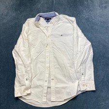Tommy Hilfiger Shirt Mens XL White Long Sleeve Button Down Stretch Regular Fit