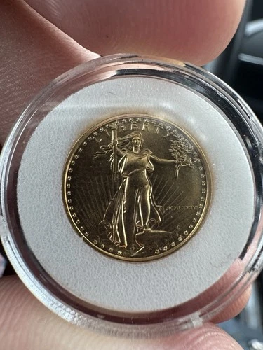 1986 Walking Liberty 1/10 oz Fine Gold Coin In Hard Case
