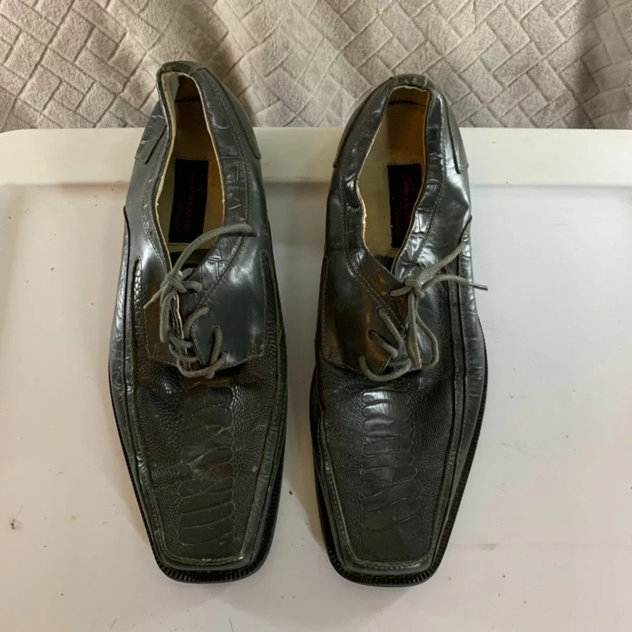 Giovanni Classics мужской 11 платье туфли серый рептилии кожи квадратный носок официальный - Изображение 4 из 4