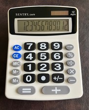 Sentry CA479 Calculator 12 Digit Tilted Display JUMBO LARGE Keys Solar Auto Off