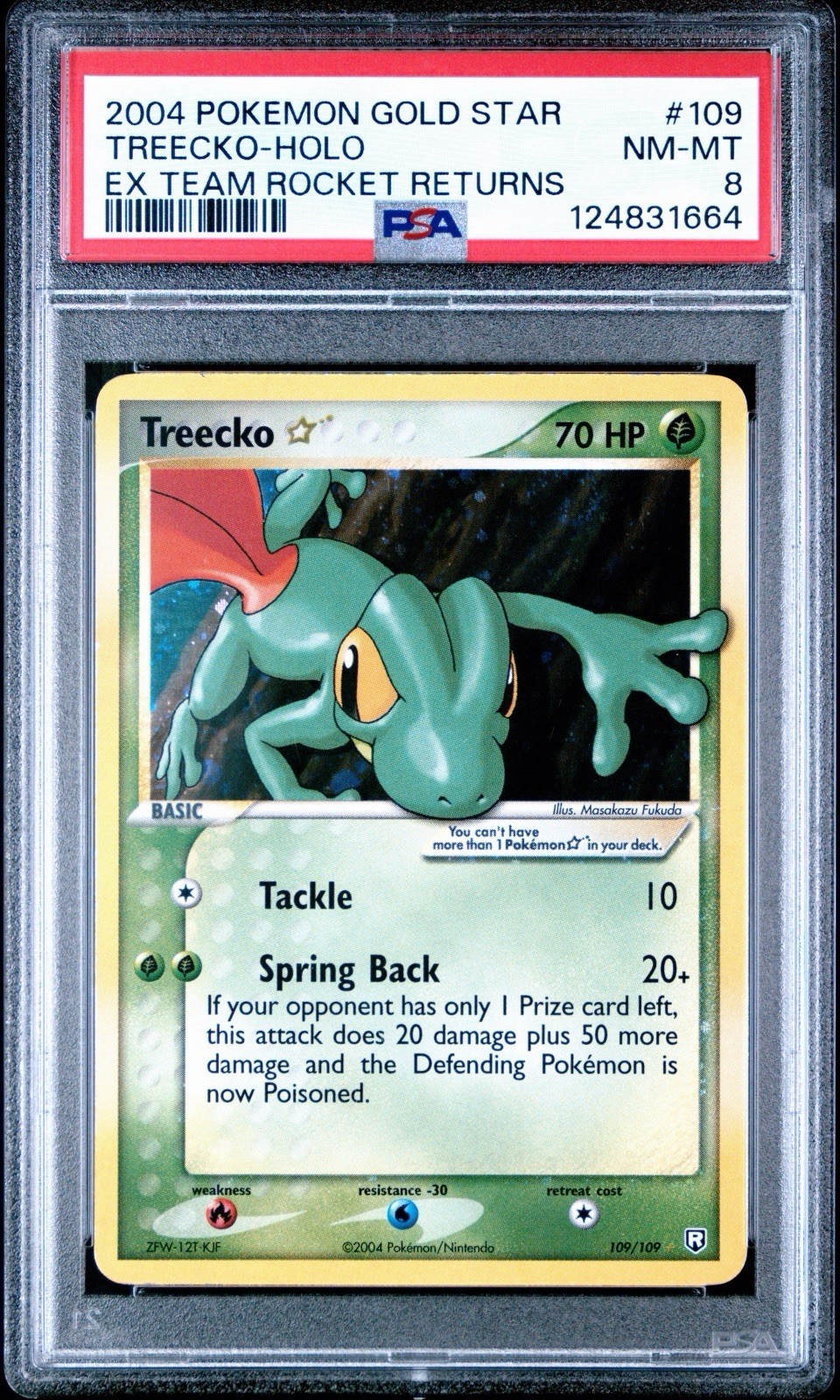 Pokemon Treecko Gold Star Team Rocket Returns - PSA 8 w/ SWIRL 💫